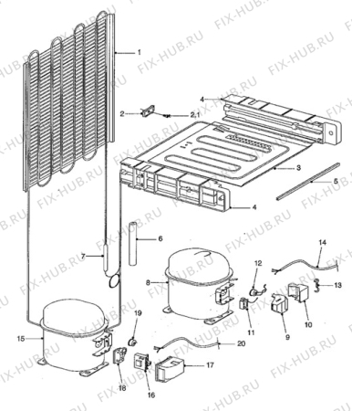 Взрыв-схема холодильника Zanussi ZFC110T - Схема узла Cooling system 017